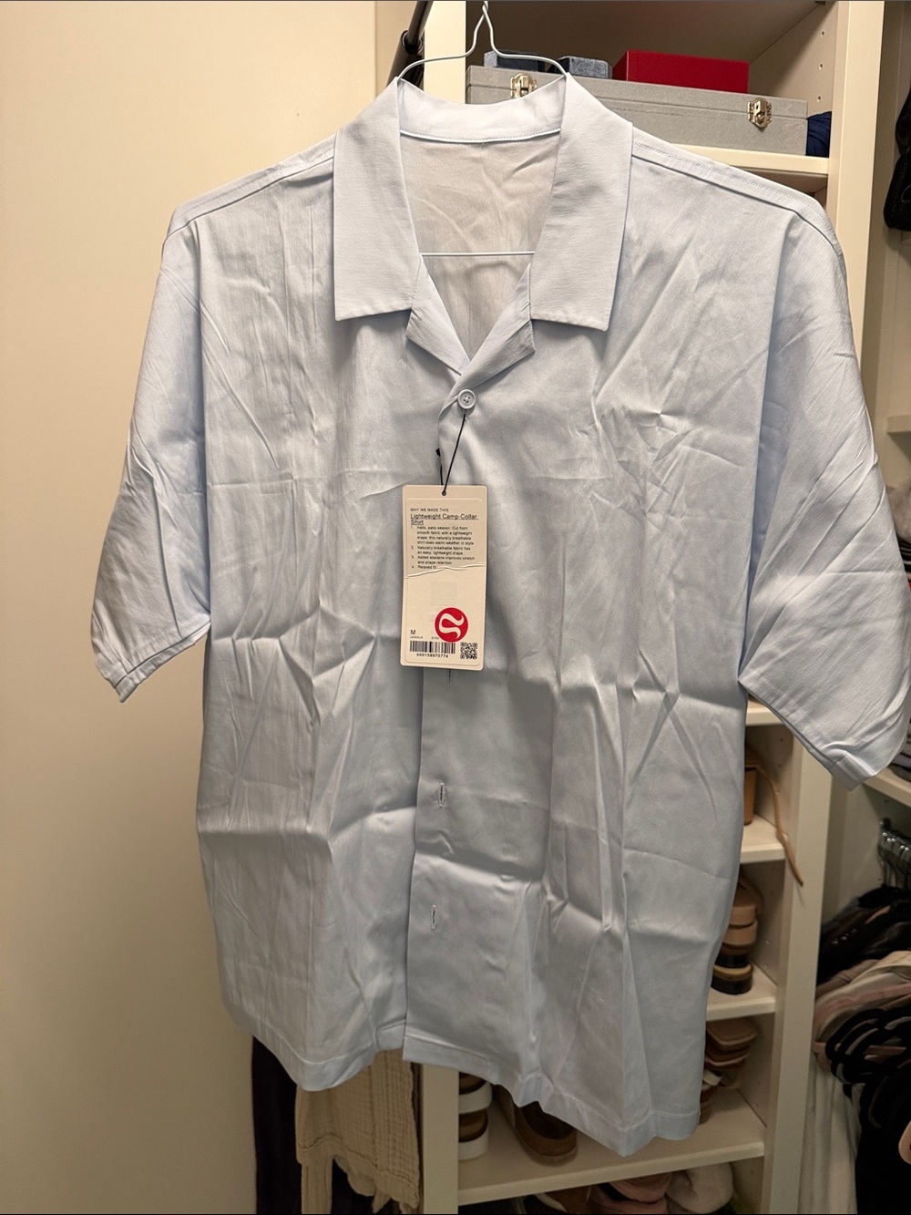 lululemon athletica Light Blue Short-Sleeve Button-Down Camp Shirt